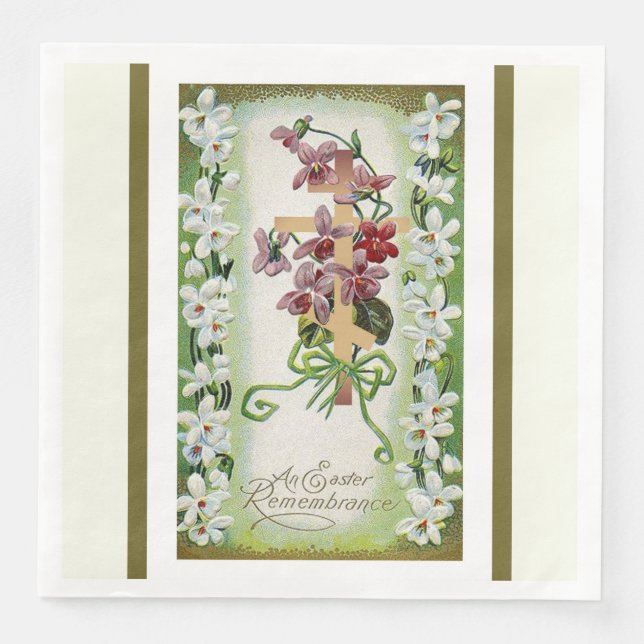 Servilleta De Papel De Cena Resurrección de Pascua Flor Cruzada Bizantina Pasc (Anverso)