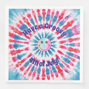 Servilleta De Papel De Cena Retro patriótico Hippie 4 de julio Papel Napkin