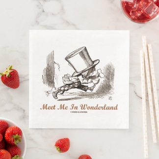 Servilleta De Papel De Cena Reúnete conmigo en Wonderland Mad Hatter Running