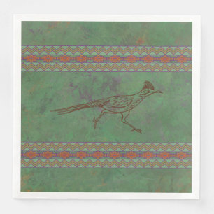Servilleta De Papel De Cena Roadrunner del Suroeste Sagebrush Green
