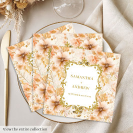 Servilleta De Papel De Cena Romántico Boho Rubor Gold Paper Napkins