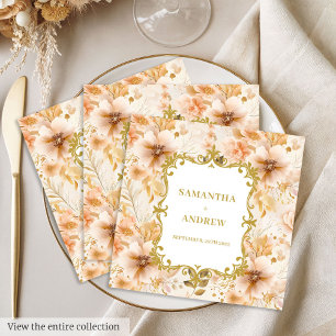 Servilleta De Papel De Cena Romántico Boho Rubor Gold Paper Napkins