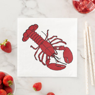 Servilleta De Papel De Cena Ropa de cena de fiesta de langosta roja