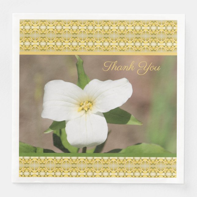 Servilleta De Papel De Cena Ropa de papel blanco de oro y trillizo (Anverso)