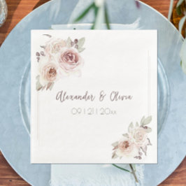 Servilleta De Papel De Cena Rosa Boda bohemio