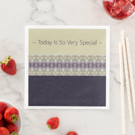 Servilleta De Papel De Cena Rosa ciruela beige cremoso y gris