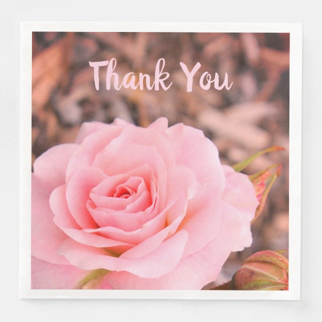 Servilleta De Papel De Cena Rosa de jardín rosado (Anverso)