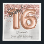 Servilleta De Papel De Cena Rosa Gold Silver Sweet 16th Birthday Party<br><div class="desc">toallas de papel para la fiesta de cumpleaños 16 dulces de plata Rosa para decorar las mesas de la fiesta de cumpleaños.</div>