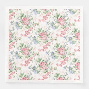 Servilleta De Papel De Cena Rosa inglesa Chintz, rosa azul verde