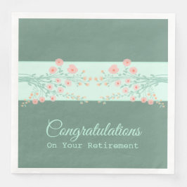 Servilleta De Papel De Cena Rosa Verde Y Coral