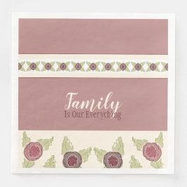 Servilleta De Papel De Cena Rosa Y Verde Fadido