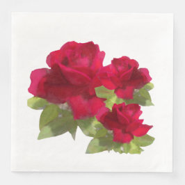 Servilleta De Papel De Cena Rosas de color de agua floral Papel Napkin