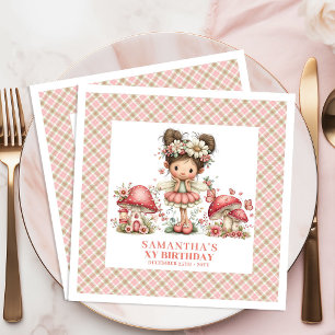 Servilleta De Papel De Cena Rubor de Cumpleaños de Hada Rosa Celebración de Fi