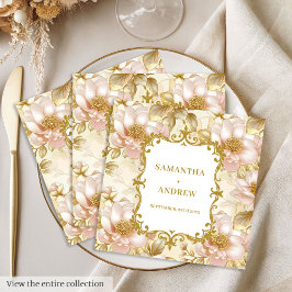 Servilleta De Papel De Cena Rubor Gold Boho Boda Paper Napkins