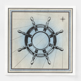 Servilleta De Papel De Cena Rueda de nauta vintage para navegación