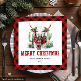 Servilleta De Papel De Cena Rustic buffalo plaid Christmas napkins for party