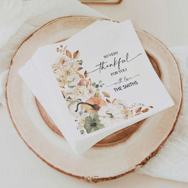 Servilleta De Papel De Cena Rustic Pumpkins Thanksgiving Dinner Paper Napkin (Subido por el creador)