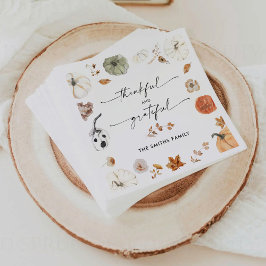 Servilleta De Papel De Cena Rustic Pumpkins Thanksgiving Dinner Paper Napkin