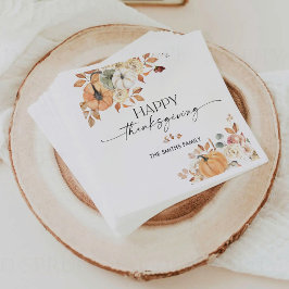 Servilleta De Papel De Cena Rustic Pumpkins Thanksgiving Dinner Paper Napkin