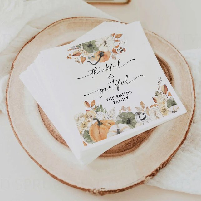 Servilleta De Papel De Cena Rustic Pumpkins Thanksgiving Dinner Paper Napkin (Subido por el creador)