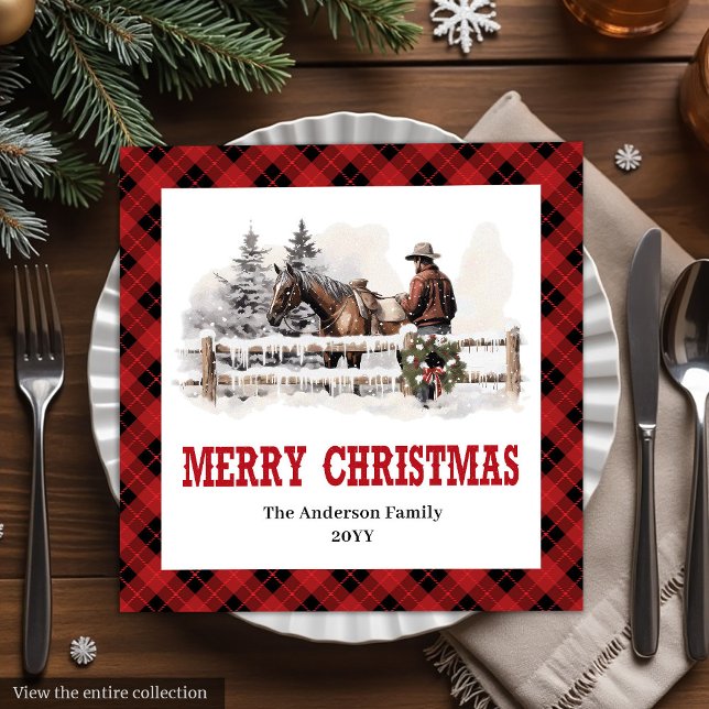 Servilleta De Papel De Cena Rustic Western Country Holiday Paper Napkins (Rustic Western Country Holiday Paper Napkins)