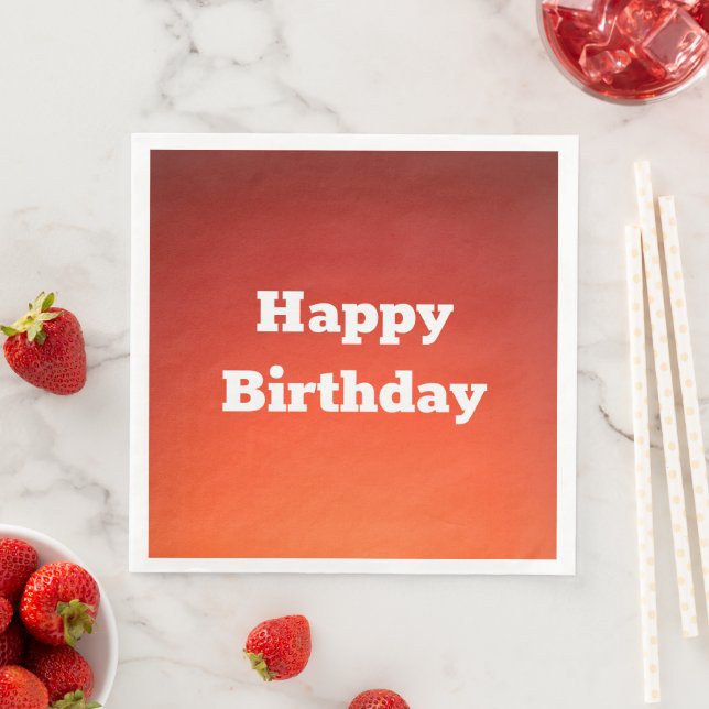 Servilleta De Papel De Cena Rusty Naranja Happy Birday Paper (In situ)