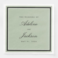 Sage and Black Border Classic Boda tradicional