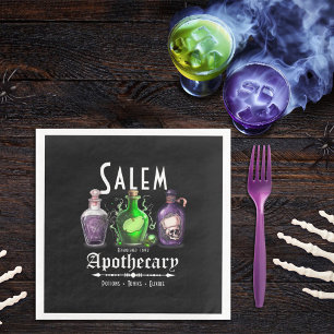 Servilleta De Papel De Cena Salem de Halloween Potions Apothecary Tonics Elixi