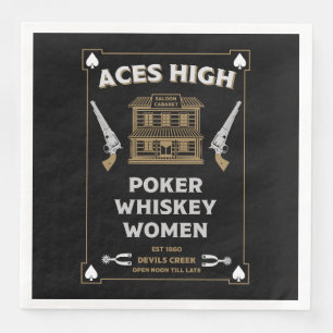 Servilleta De Papel De Cena Saloon de Cowboy American Frontier