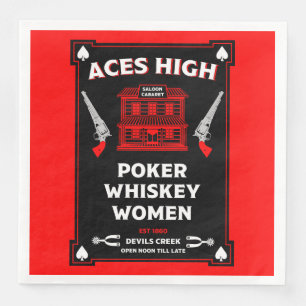 Servilleta De Papel De Cena Saloon de Cowboy American Frontier