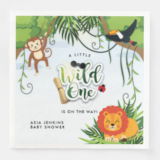 Servilleta De Papel De Cena Salvaje Fiesta de Safari Selvático para Baby Showe