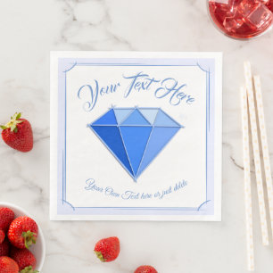 Servilleta De Papel De Cena Sapphire Gemstone. Joyería. 45 Aniversario Boda