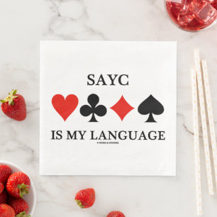 Servilleta De Papel De Cena SAYC es mi lengua, cuatro juegos de cartas