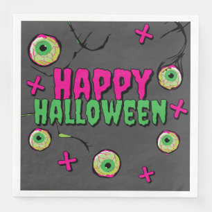 Servilleta De Papel De Cena Scary Cute Funky Zombie Feliz Halloween Napkin