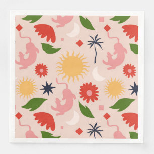 Servilleta De Papel De Cena Selva celeste