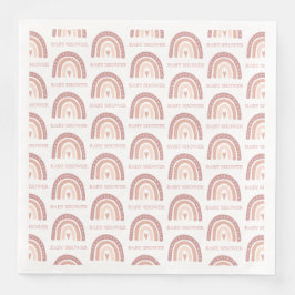 Servilleta De Papel De Cena Sencillo patrón arcoiris rosa para cena en Baby Sh