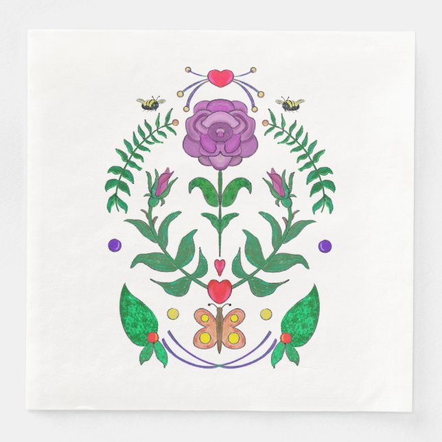 Servilleta De Papel De Cena Servilleta de Arte Popular (Anverso)