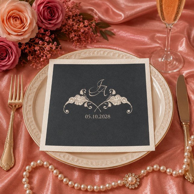 Servilleta De Papel De Cena Servilleta de boda barroca de lujo (Subido por el creador)