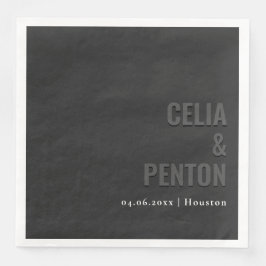 Servilleta De Papel De Cena Servilleta de boda minimalista moderna Blackout