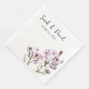 Servilleta De Papel De Cena Servilleta de cena personalizada Elegante flor púr
