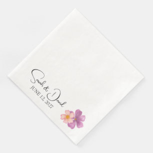 Servilleta De Papel De Cena Servilleta de cena personalizada Elegante flor púr