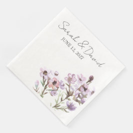 Servilleta De Papel De Cena Servilleta de cena personalizada Elegante flor púr
