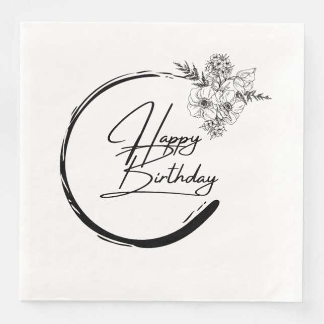 Servilleta De Papel De Cena Servilleta de cumpleaños, servilleta moderna (Anverso)