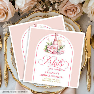 Servilleta De Papel De Cena Servilleta de ducha de Pétalos y Prosecco con acua
