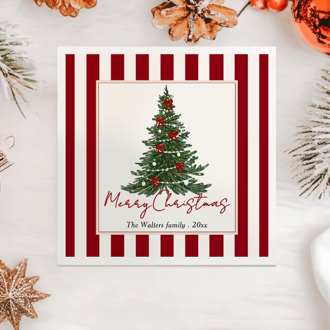 Servilleta De Papel De Cena Servilleta de fiesta de árbol de Navidad con lazo  (Subido por el creador)