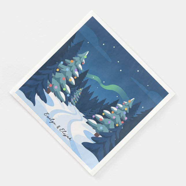 Servilleta De Papel De Cena Servilleta de fiesta de Navidad con estilo de pais (Esquina)