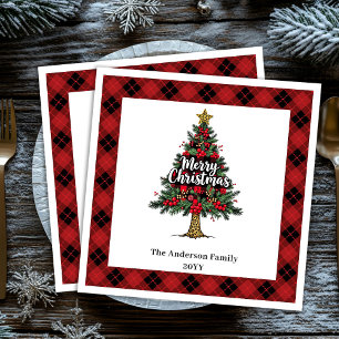Servilleta De Papel De Cena Servilleta de Navidad Personalizada con Búfalo Rús