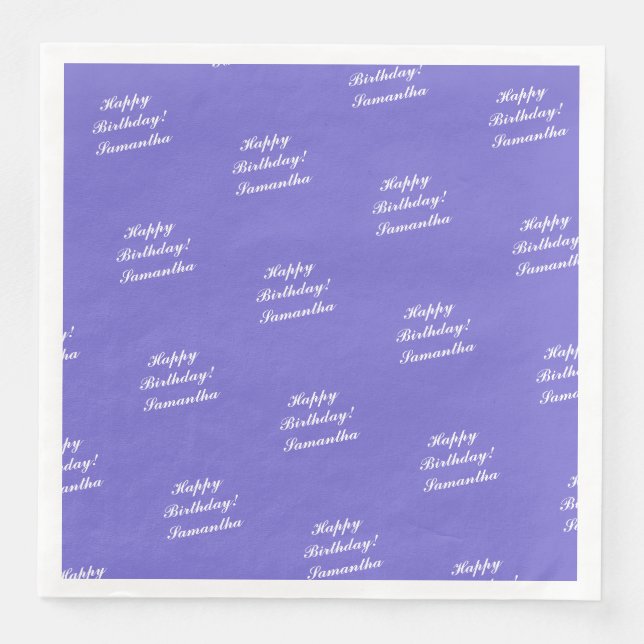 Servilleta De Papel De Cena Servilleta Personalizada Feliz Cumpleaños - HAMbyW (Anverso)