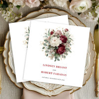 Servilletas Bohemias Florales Granate de Moda con 