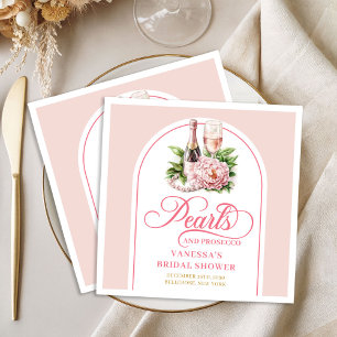 Servilleta De Papel De Cena Servilletas clásicas rosadas y doradas con letras 